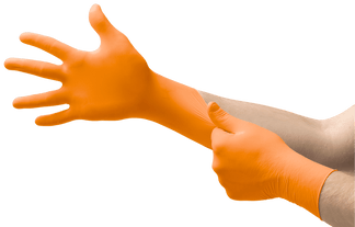 MICROFLEX Blaze N48 5-mil Orange Nitrile Gloves | Gemplers