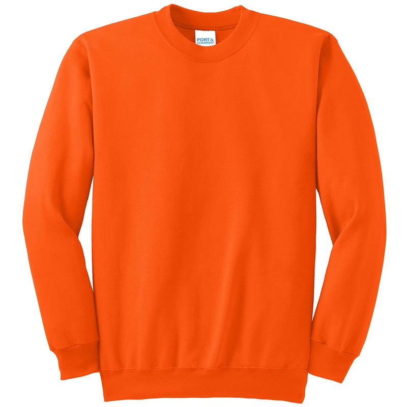 Orange Port & Company Essential Fleece Custom Crewneck Sweatshirt