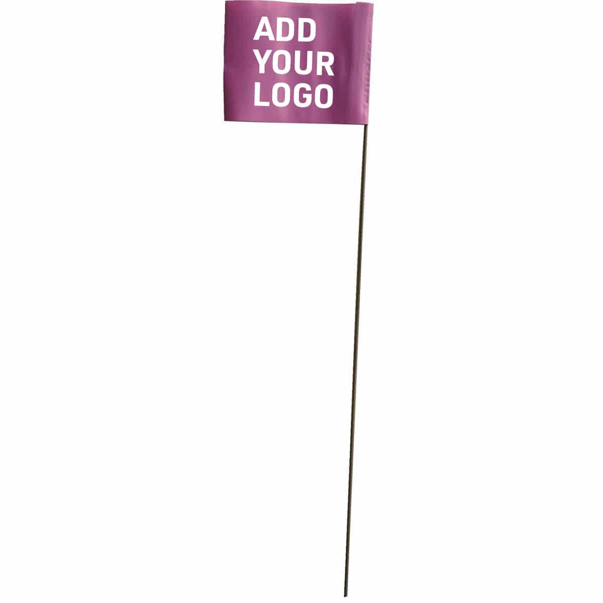Custom Printed 2.5” x 3.5” Marking Flags with 21" Wire Stake | 1,000 Pack