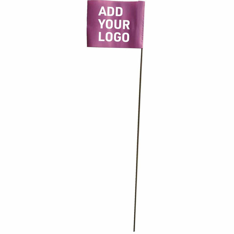 Custom Printed 2.5” x 3.5” Marking Flags with 21" Wire Stake | 1,000 Pack