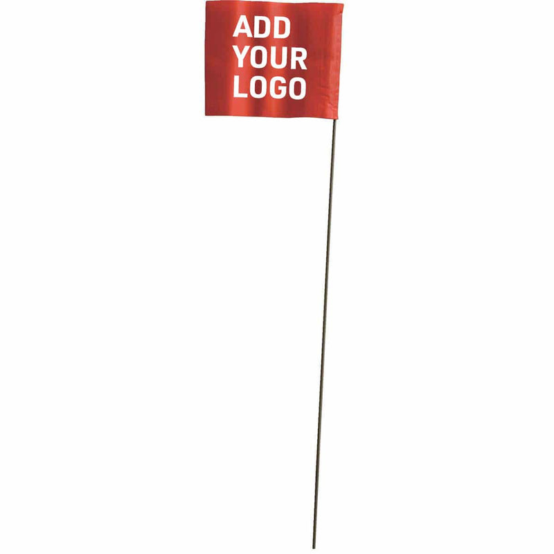 Custom Printed 2.5” x 3.5” Marking Flags with 21" Wire Stake | 1,000 Pack