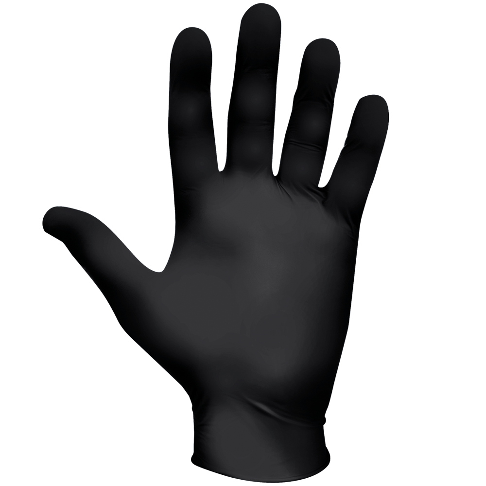 SHOWA 6112PF 4-mil Biodegradable Black Nitrile Gloves