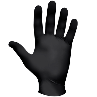SHOWA 6112PF 4-mil Biodegradable Black Nitrile Gloves | Gemplers