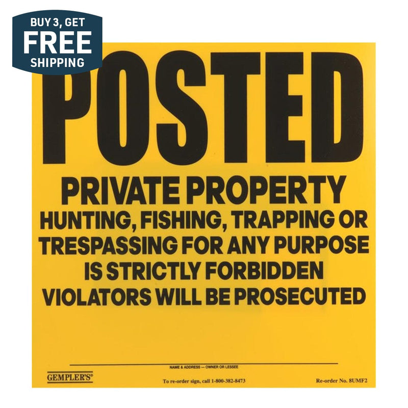 Gemplers "Posted - Private Property No Hunting ... " Sign
