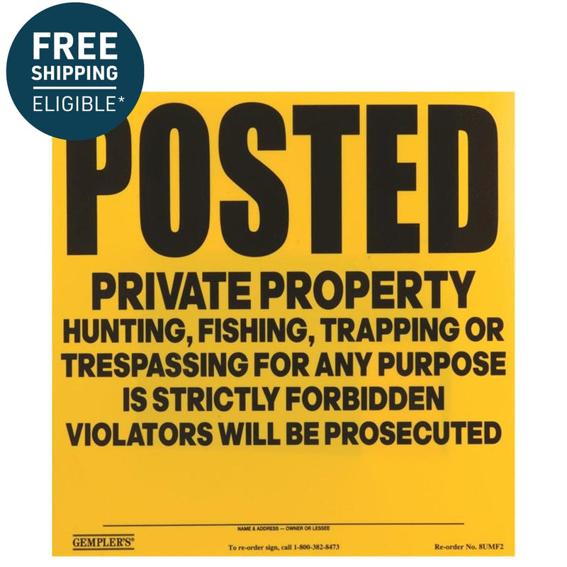 Gemplers "Posted - Private Property No Hunting ... " Sign