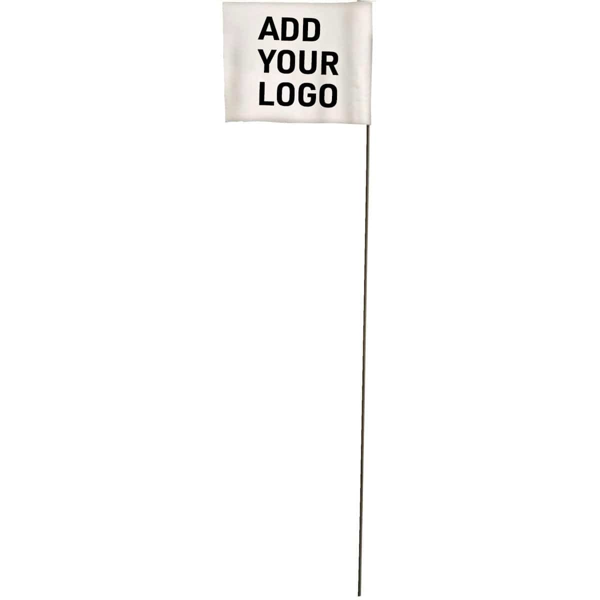 Custom Printed 2.5” x 3.5” Marking Flags with 21" Wire Stake | 1,000 Pack