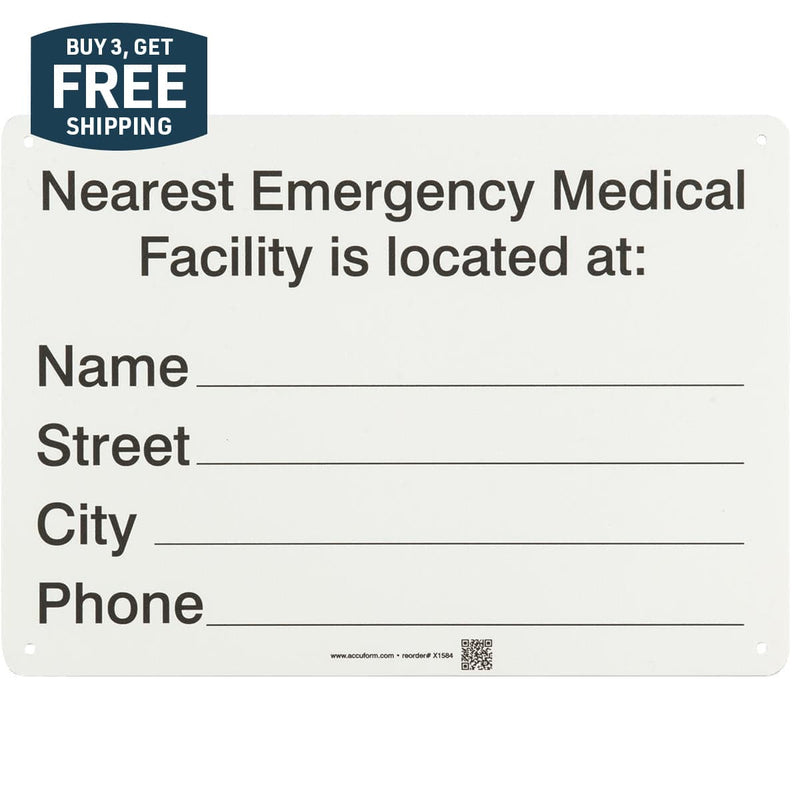 Gemplers Required Emergency Information Sign, 14"W x 10"H