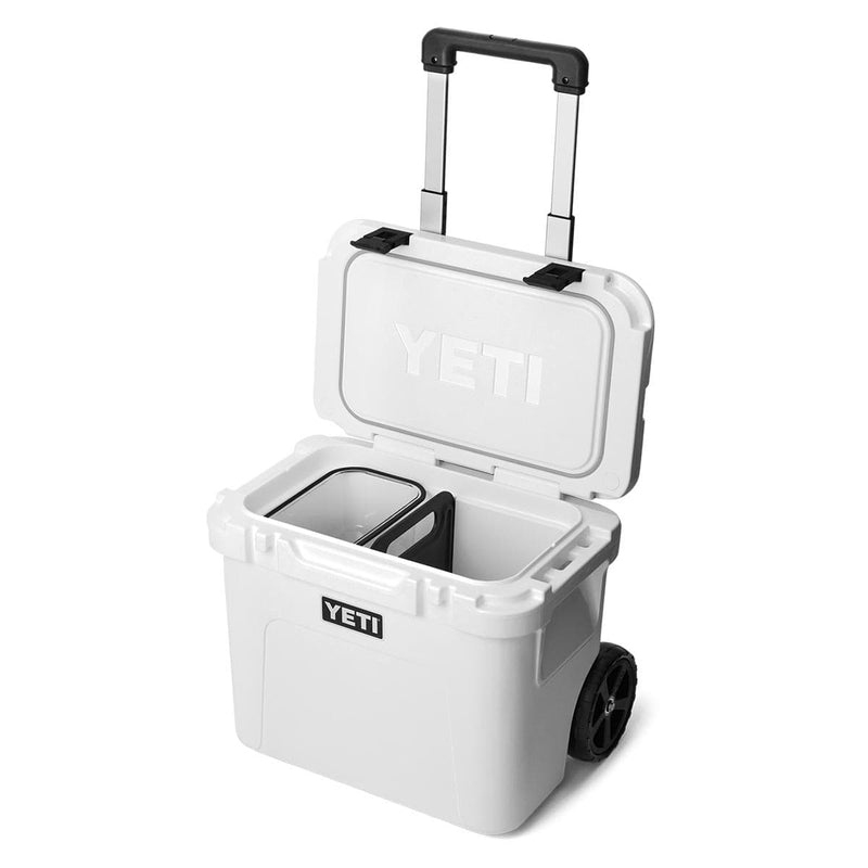 White YETI Roadie 32 Wheeled Cooler