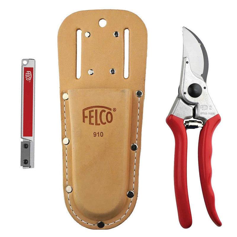 FELCO 2 Pruner with Sharpener & FELCO 910 Holster Combo Kit