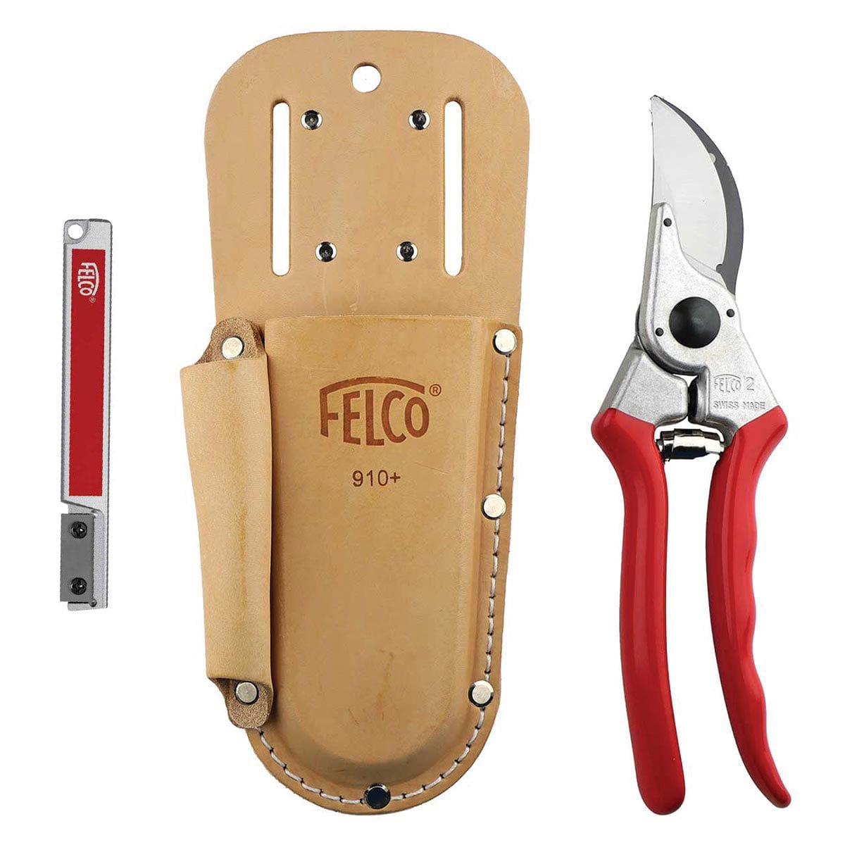 FELCO 2 Pruner with Sharpener & FELCO 910+ Holster Combo Kit
