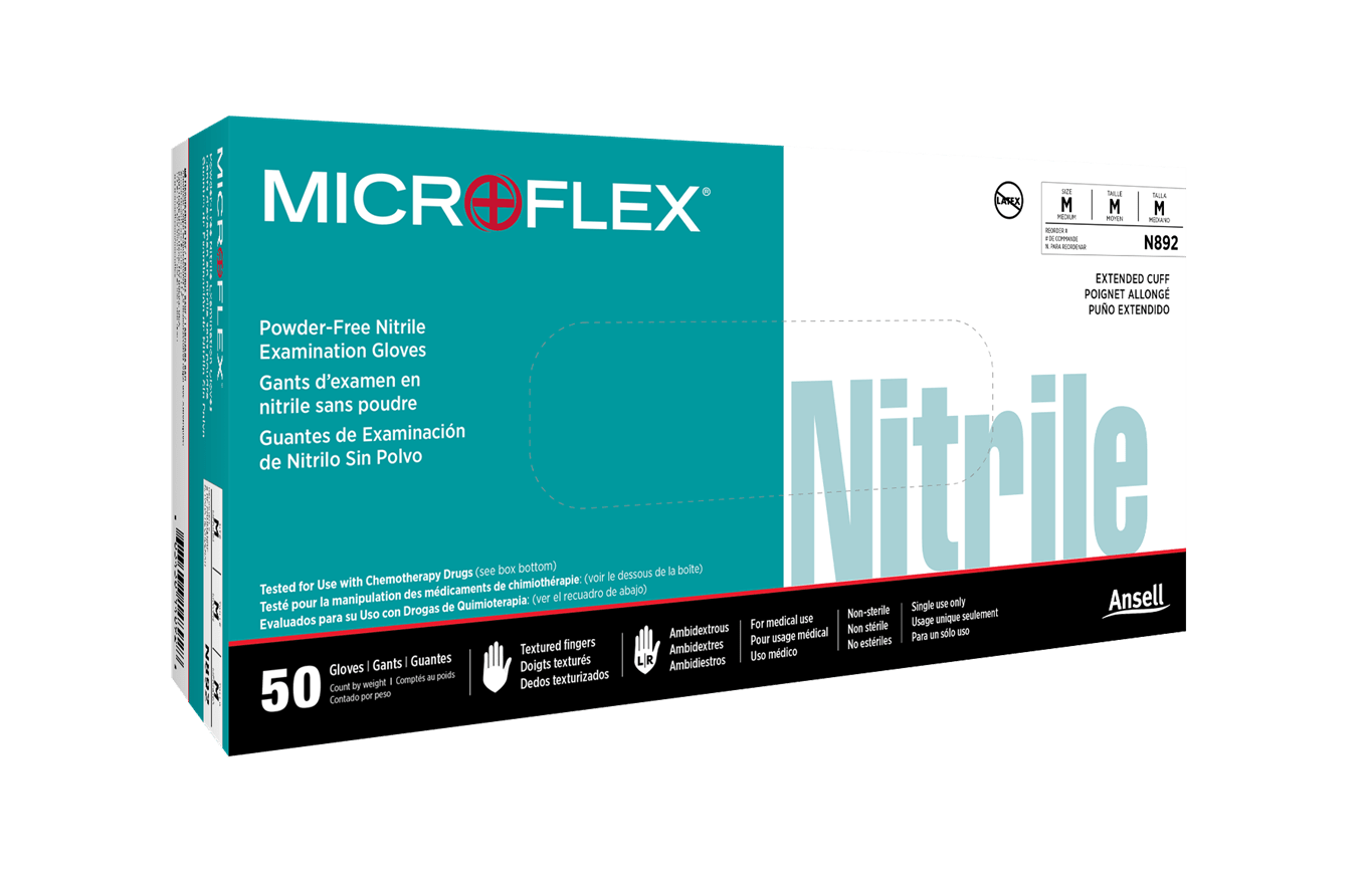 MICROFLEX N89 5.9-mil Nitrile Gloves with Extended Cuff