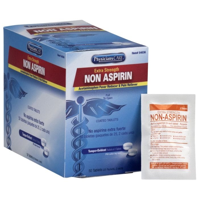 PhysiciansCare® Non-Aspirin Tablets, Box of 25 Dose Packets