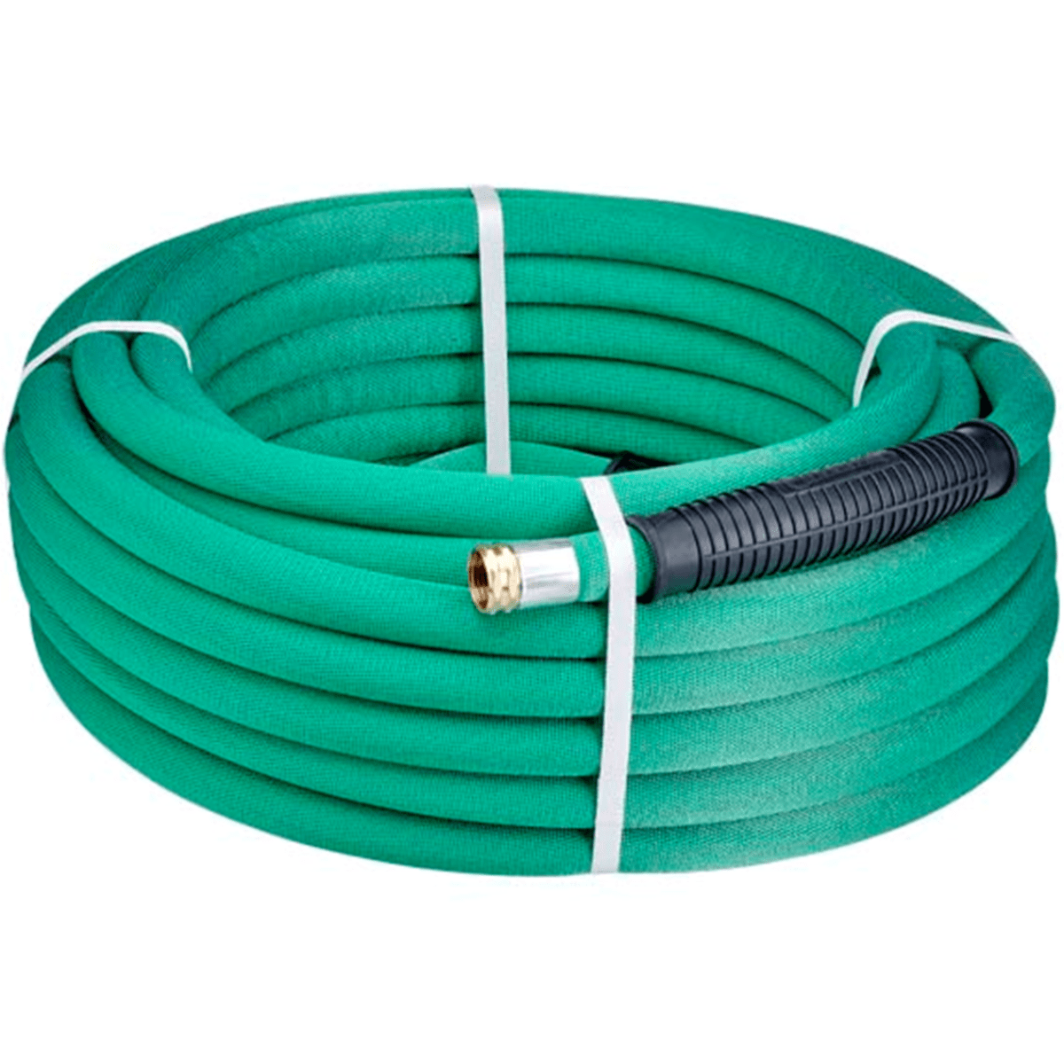 Featherweight water hose with durable fittings.