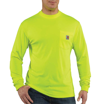 Brite Lime Carhartt Force 100494 Color Enhanced Hi-Vis Long-Sleeve T-Shirt