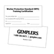 Gemplers WPS Training Certification Card, Pkg. of 25