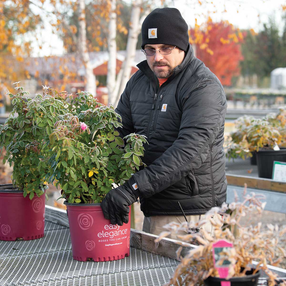 Black Carhartt Rain Defender Relaxed Fit Lightweight Insulated Jacket In Use+++Black Carhartt Rain Defender Relaxed Fit Lightweight Insulated Jacket In Use