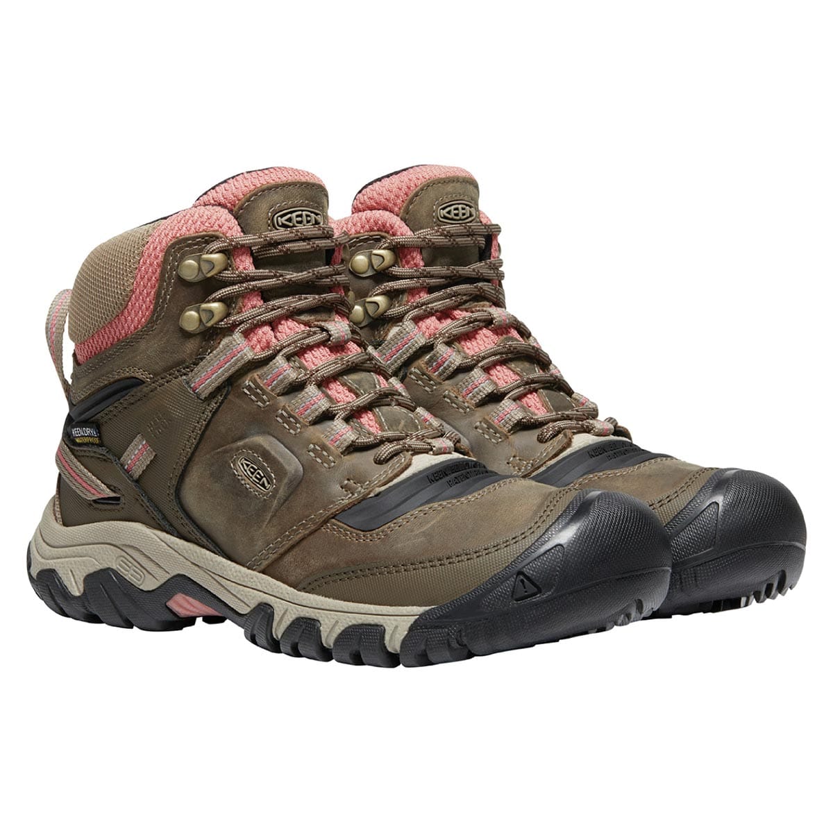 Timberwolf/Brick Dust KEEN Women's Ridge Flex Mid Waterproof Boots