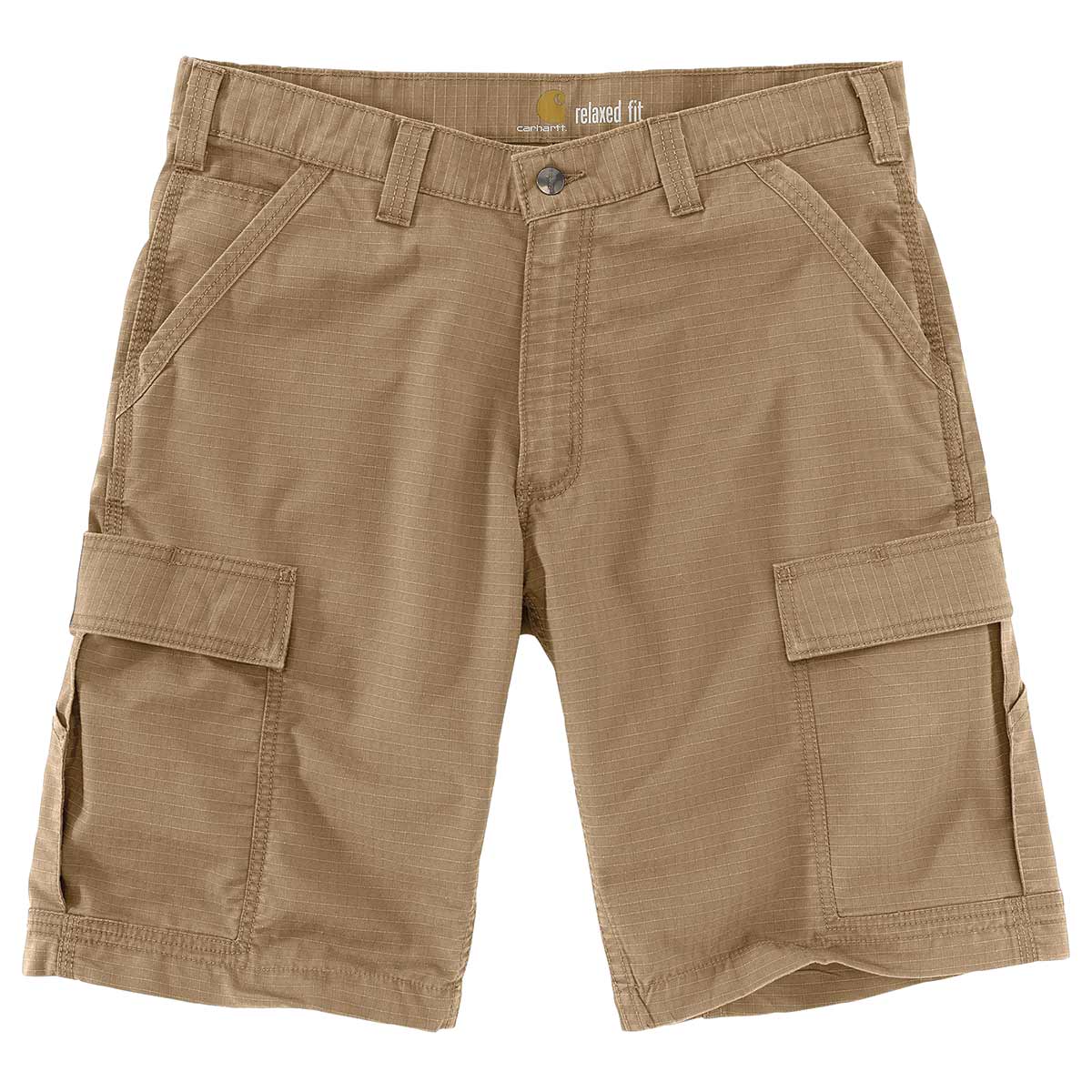 Dark Khaki Carhartt Force Relaxed Fit Ripstop Cargo Work Short