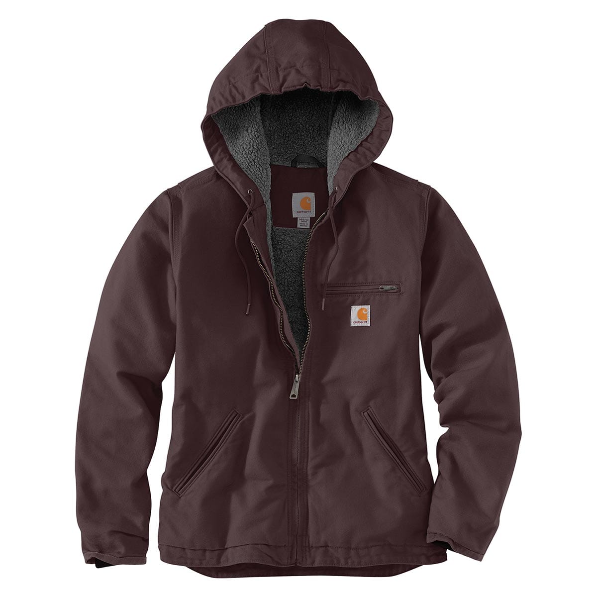 Blackberry Carhartt Women's 0J141 Washed Duck Sherpa-Lined Jacket