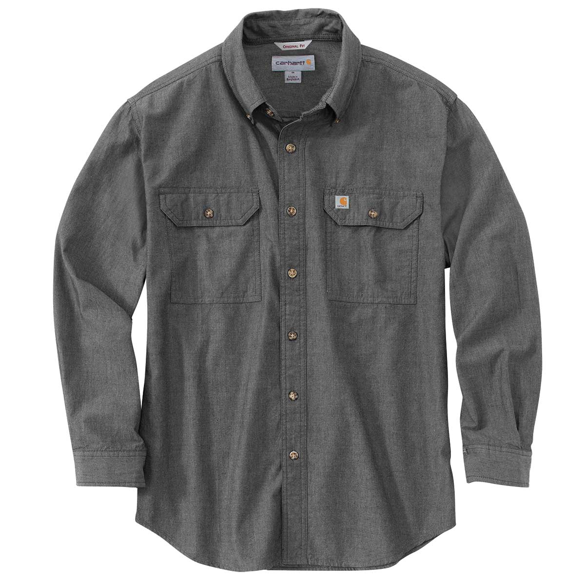 Black Carhartt Loose Fit Midweight Chambray Long-Sleeve Shirt