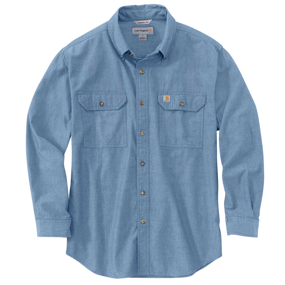 Blue Chambray Carhartt Loose Fit Midweight Chambray Long-Sleeve Shirt