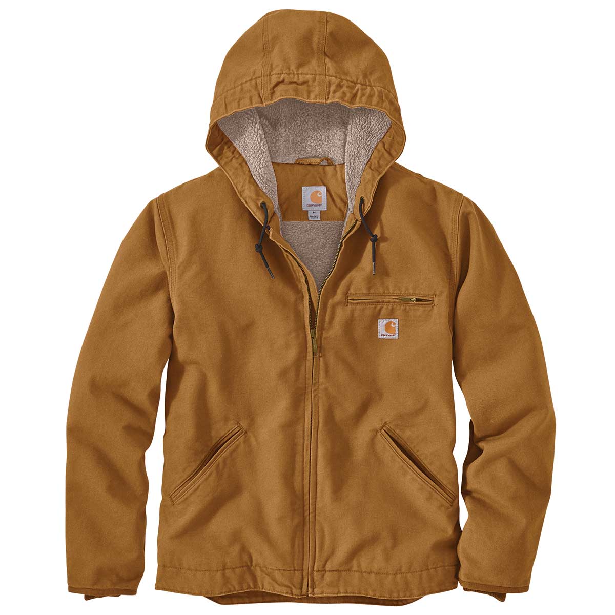 Carhartt Men's Washed Duck Sherpa Lined Hooded Work Jacket