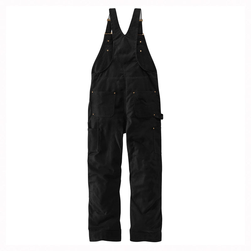 Carhartt Men's Black Quilt Lined Duck Zip-to-Thigh Bib Overalls