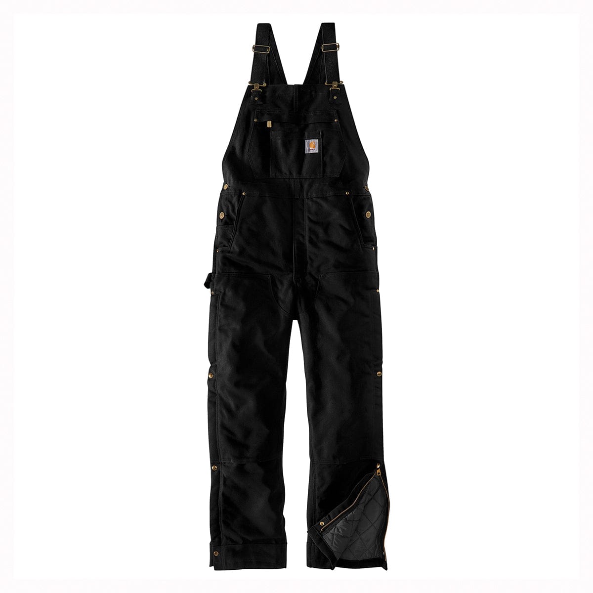 Black Carhartt Loose Fit Firm Duck Insulated Bib Overall