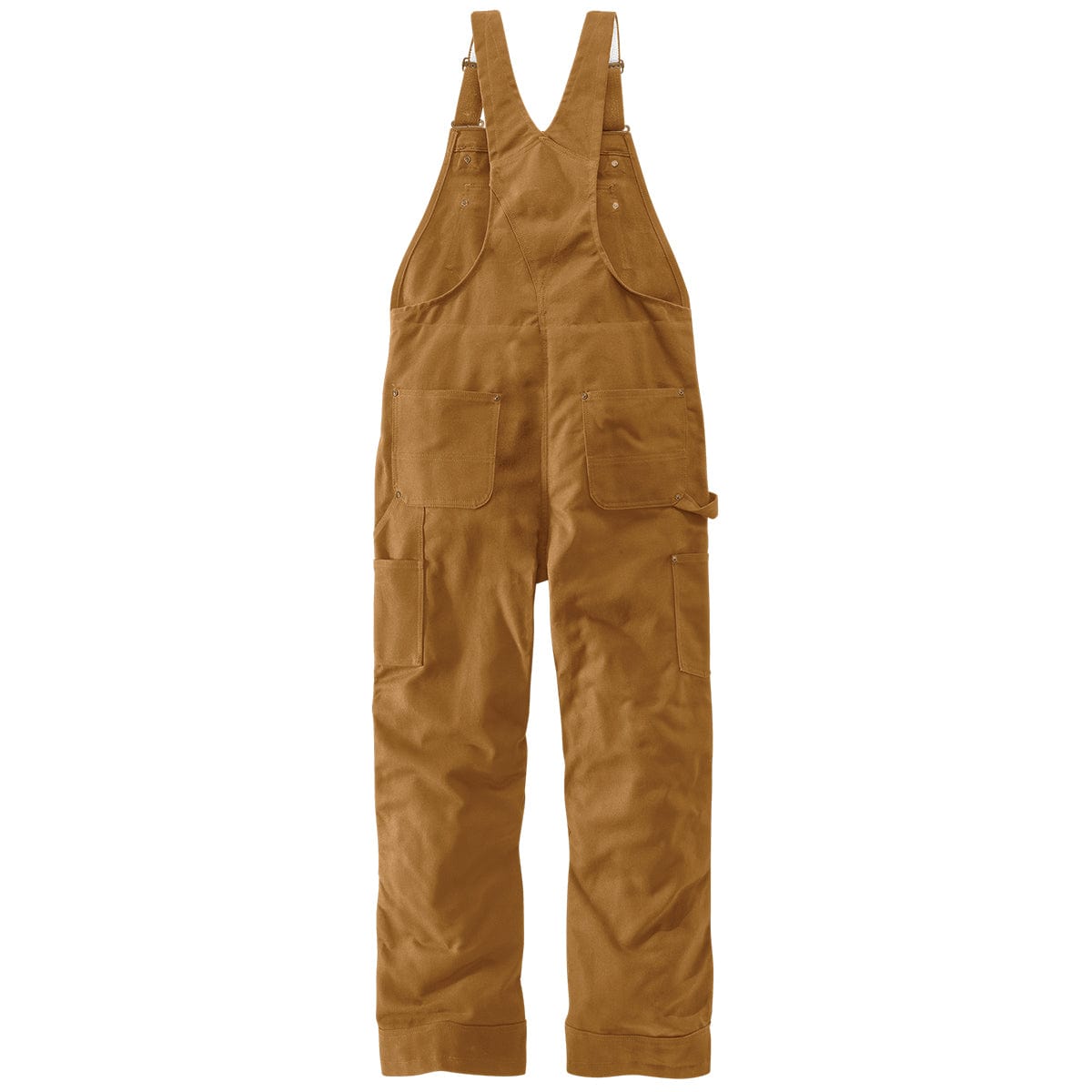 View of the back of the Carhartt Loose Fit Firm Duck Insulated Bib Overall