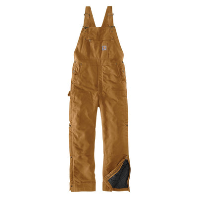 Brown Carhartt Loose Fit Firm Duck Insulated Bib Overall