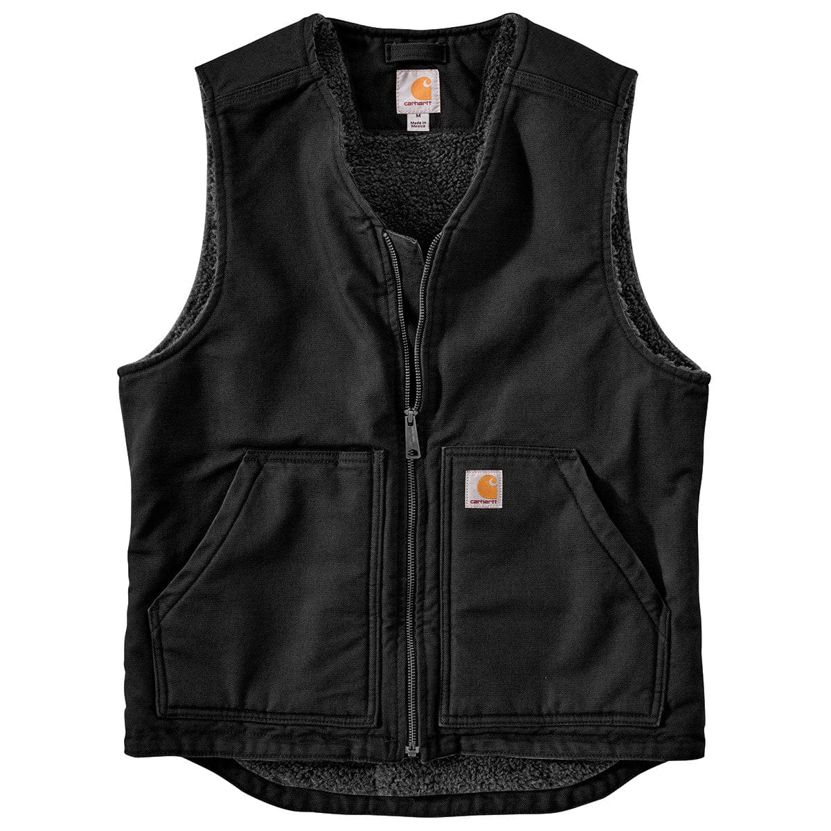 Carhartt 0V394-M Relaxed Fit Washed Duck Sherpa-Lined Vest Gemplers