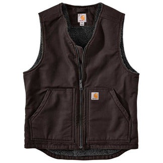 Carhartt 0V394-M Relaxed Fit Washed Duck Sherpa-Lined Vest | Gemplers