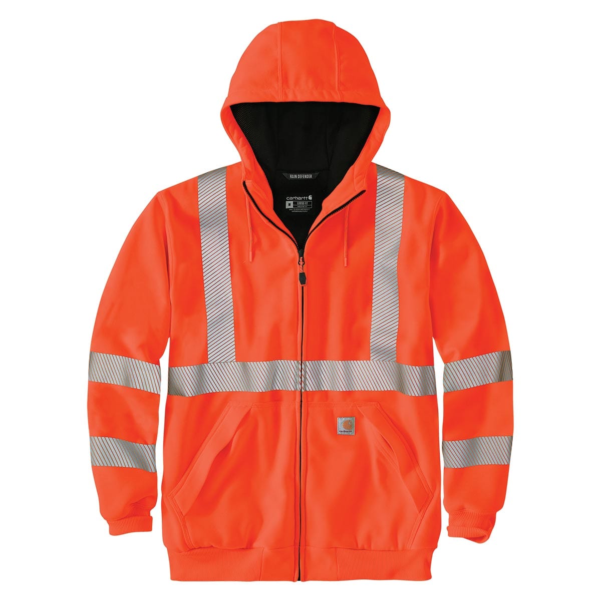Brite Orange Carhartt ANSI Class 3 Loose Fit Midweight Full Zip Hi-Vis Sweatshirt