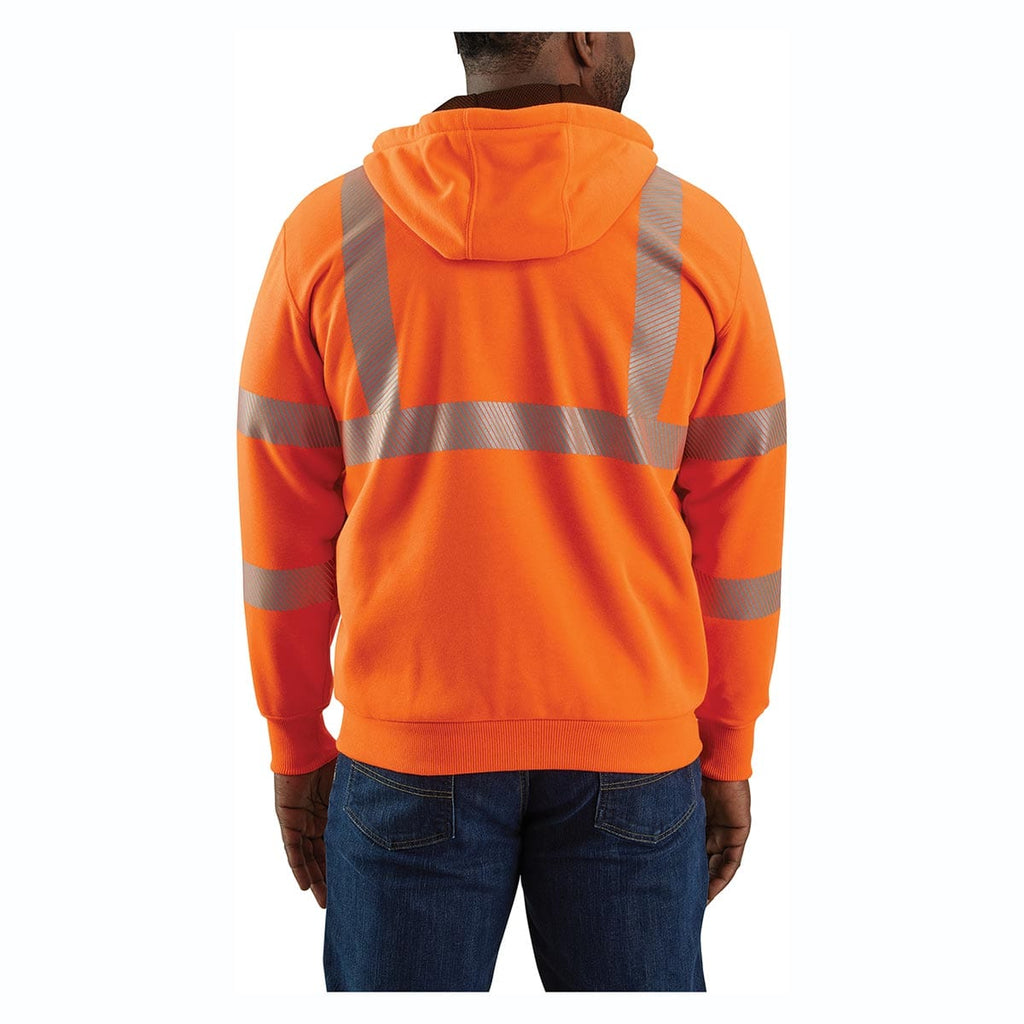 Bright Orange Carhartt ANSI Class 3 Loose Fit Midweight Full Zip Hi-Vis Sweatshirt