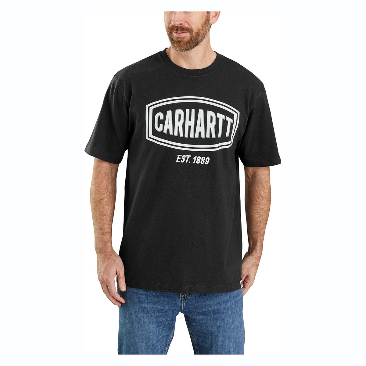 Carhartt Loose Fit Heavyweight Short Sleeve Logo Graphic T-Shirt Black