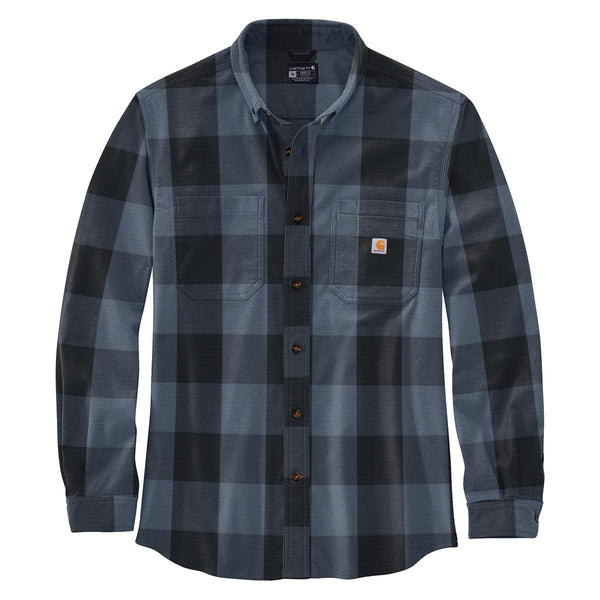 rugged flex relaxed fit midweight flannel long sleeve shirt