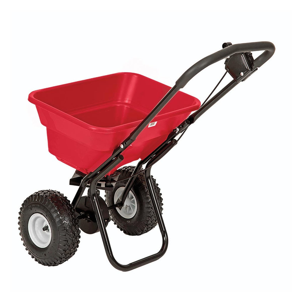 Side view of the Earth Way® 80 lb Broadcast Spreader
