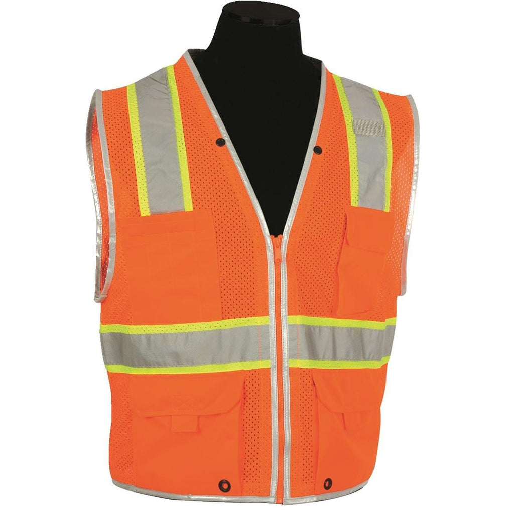 Orange Kishigo Brilliant Series ANSI Class 2 Hi-Vis Safety Vest