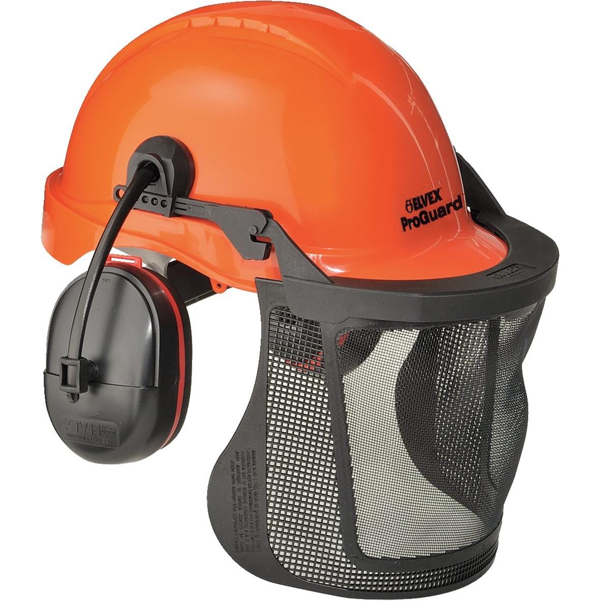 ELVEX ProGuard™ Ventilated Woodsman's Helmet with Steel Mesh Visor