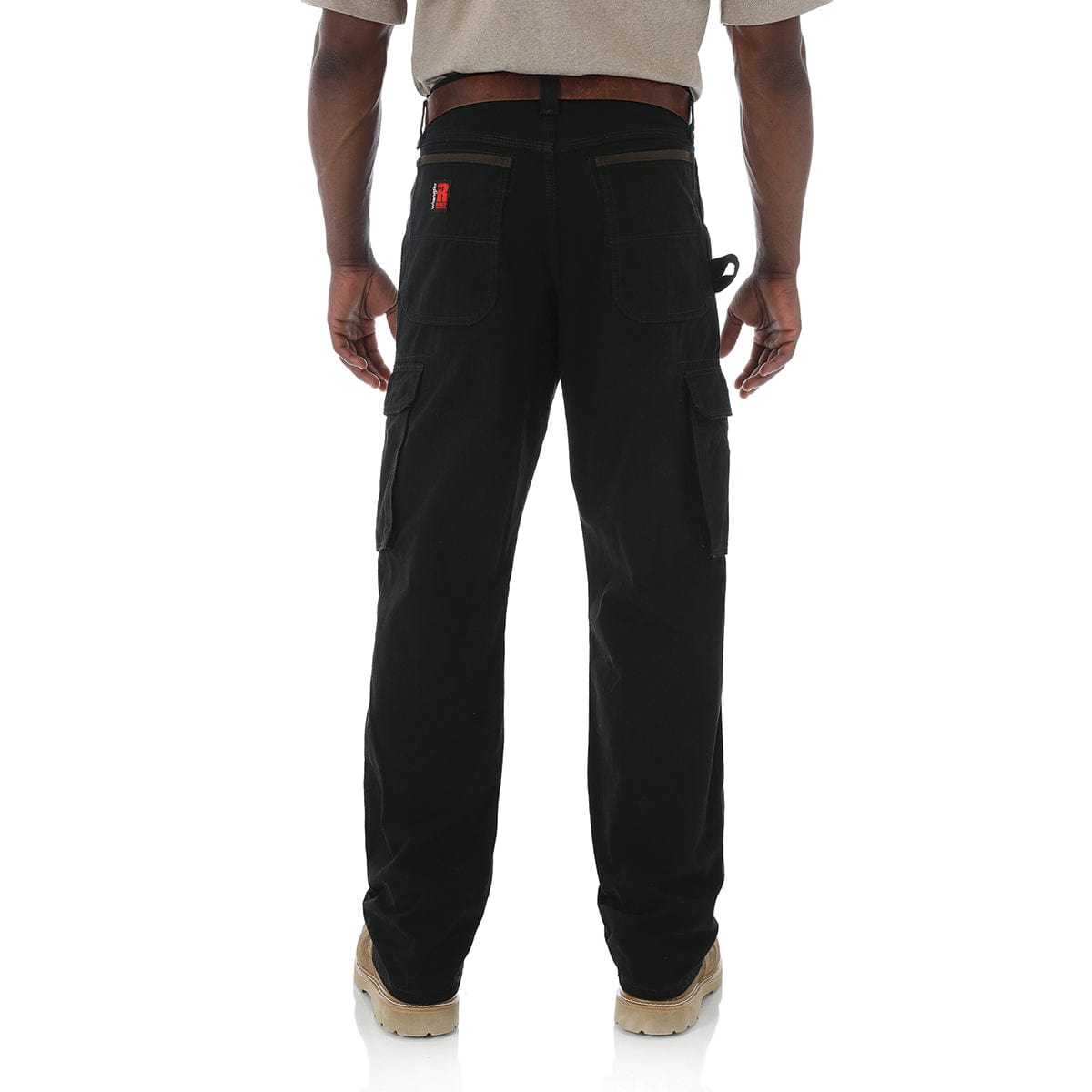 Black Wrangler Riggs Workwear Ripstop Ranger Cargo Pants, Black