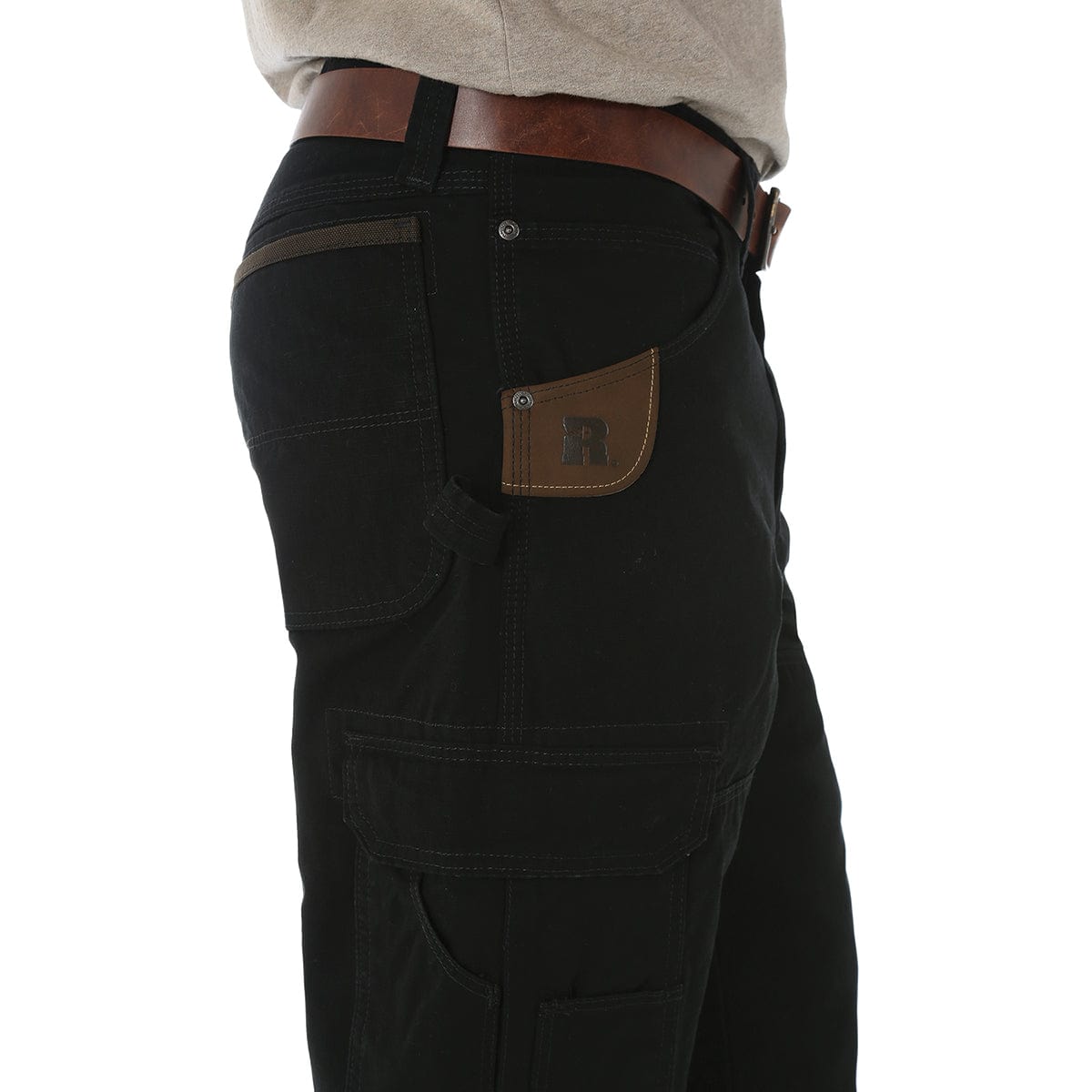 Black Wrangler Riggs Workwear Ripstop Ranger Cargo Pants, Black