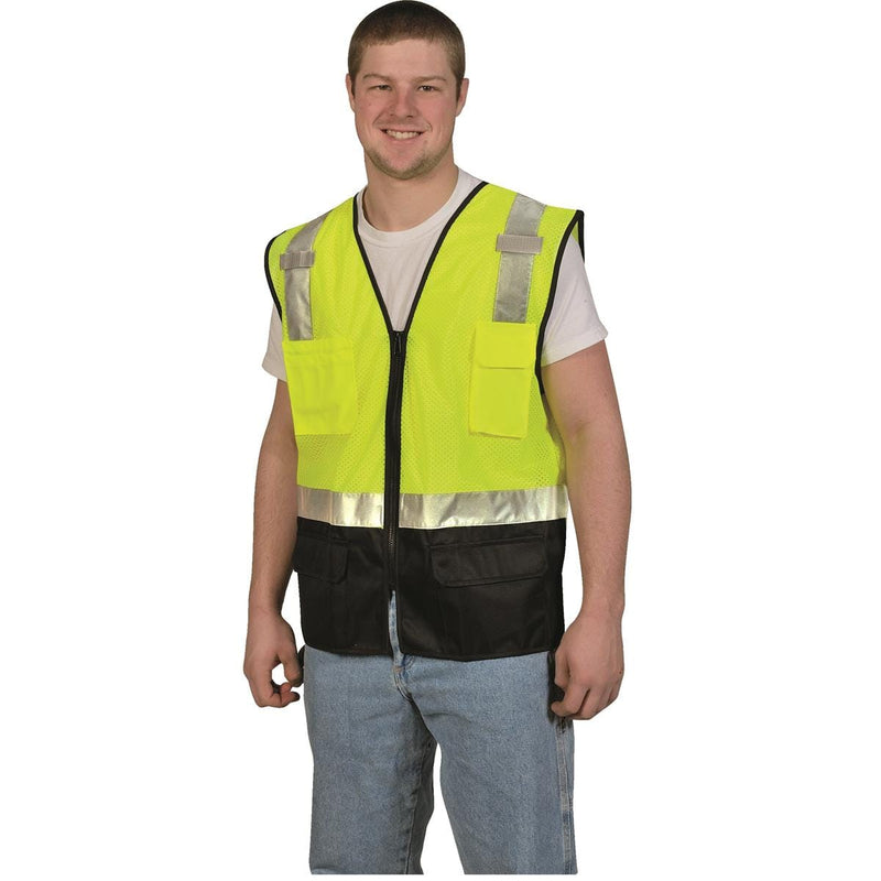ANSI Class 2 Hi-Vis Black-Bottom Safety Vest