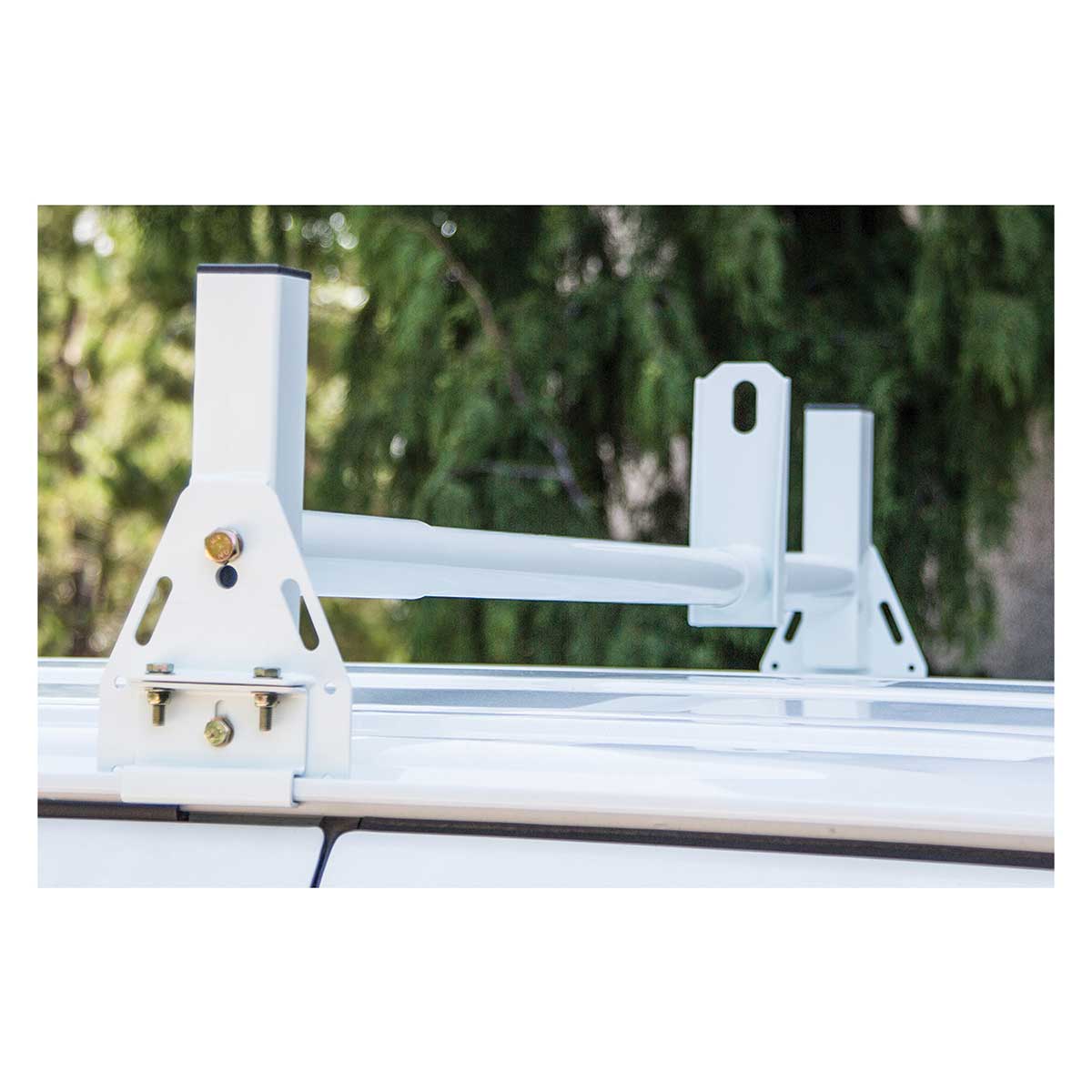 Buyers Products White Van Ladder Rack Set - 2 Bars And 2 Clamps