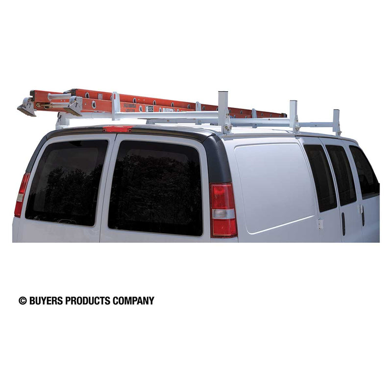 Buyers Products White Van Ladder Rack Set - 2 Bars And 2 Clamps