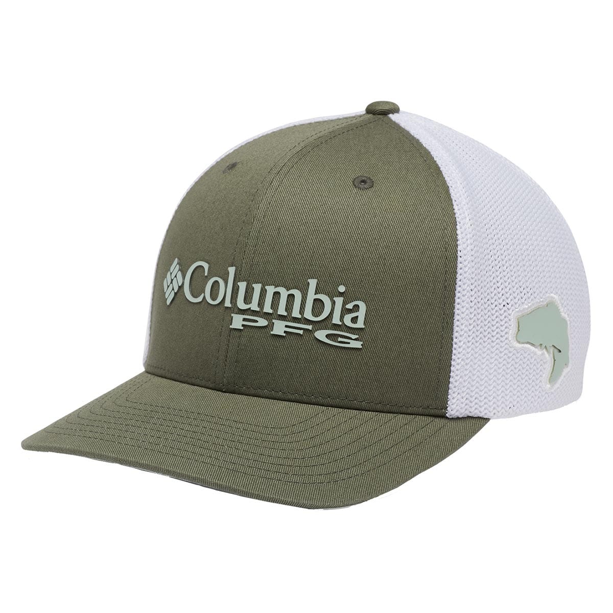 Cypress/Cool Grey Columbia PFG Logo Mesh Ball Cap