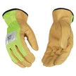 Kinco Enhanced Visibiliy Pigskin Leather Gloves with Hi-Vis Mesh Back