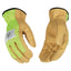 Kinco Enhanced Visibility Leather Work Gloves with Hi-Vis Mesh Back
