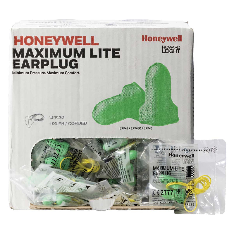 Honeywell Howard Leight MAXIMUM LITE® Corded Earplugs, 100 pairs