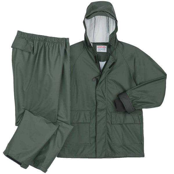 Waterproof Polyurethane Raincoat Jacket And Pants Set For Outdoor