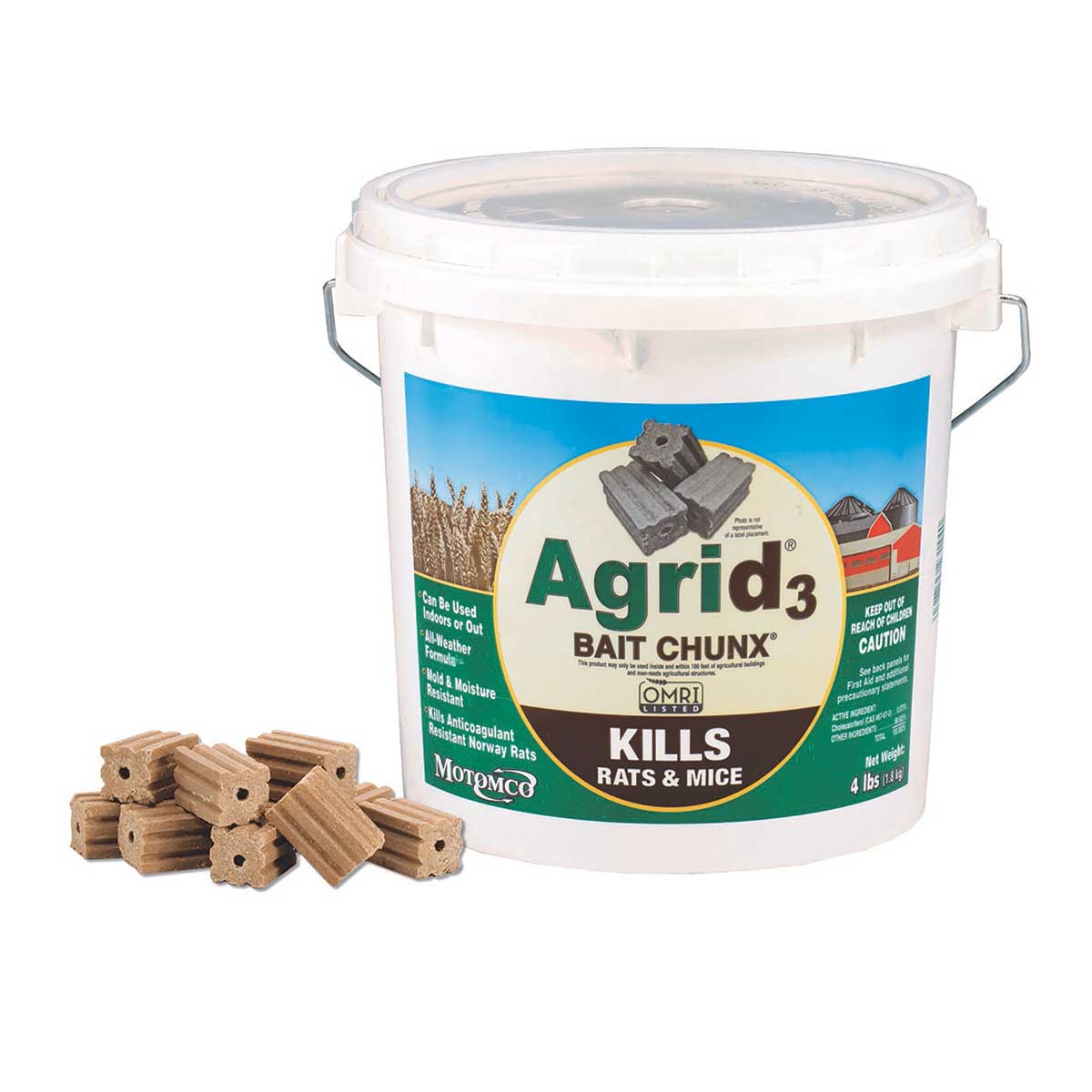 Rodent Bait Chunx for Organic Producers, 4-lb. Pail